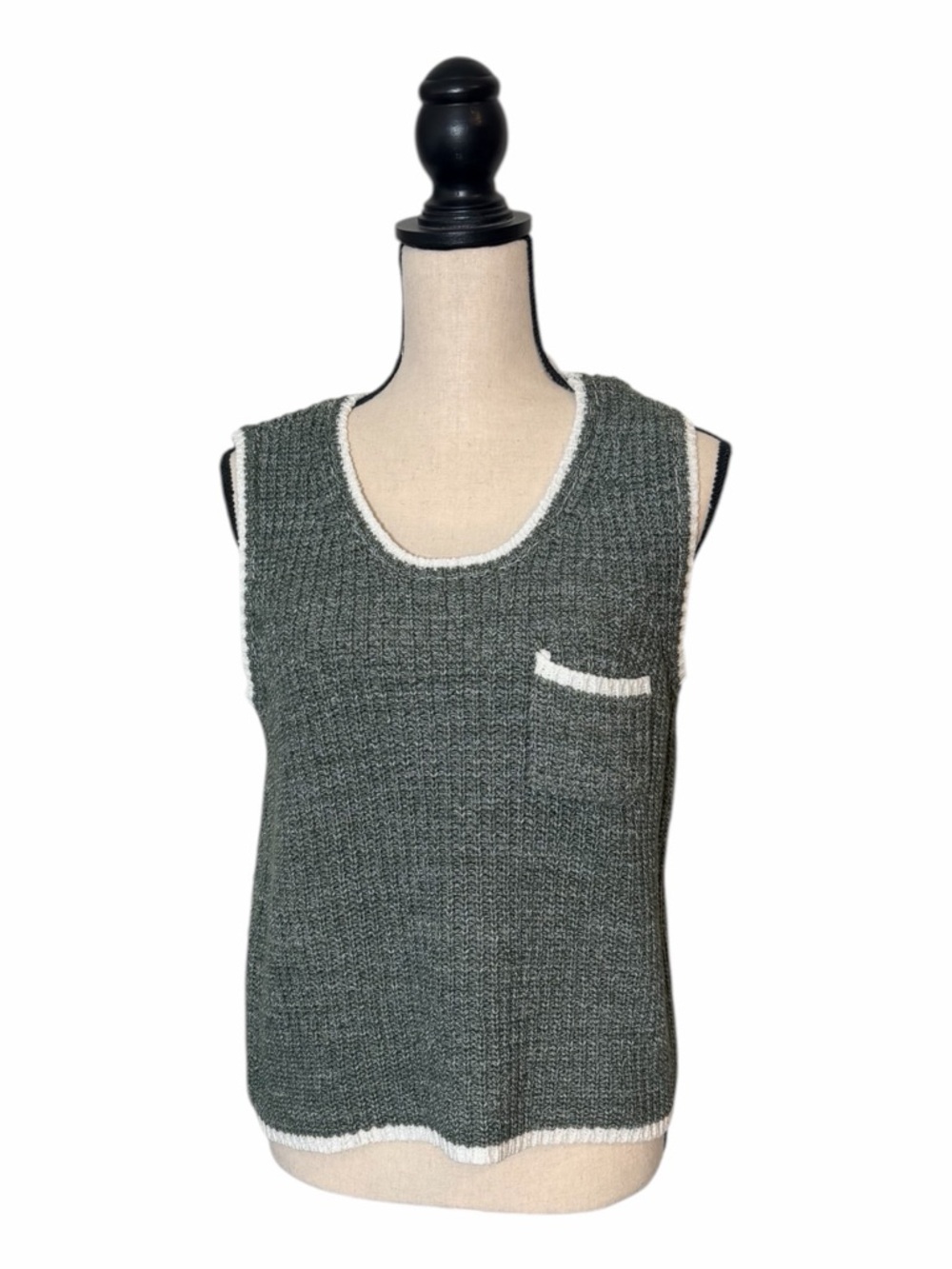 Adyson Parker Woman’s Grey Knit Capsule Sweater Tank  - Size Large